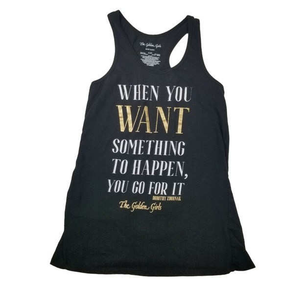 ABC Studios Tops - 4/$25 The Golden Girls  Muscle Tank Juniors Sz S 3/5 Black ABC Quote Shirt